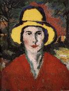 Kasimir Malevich The Woman wear the hat in yellow china oil painting artist
